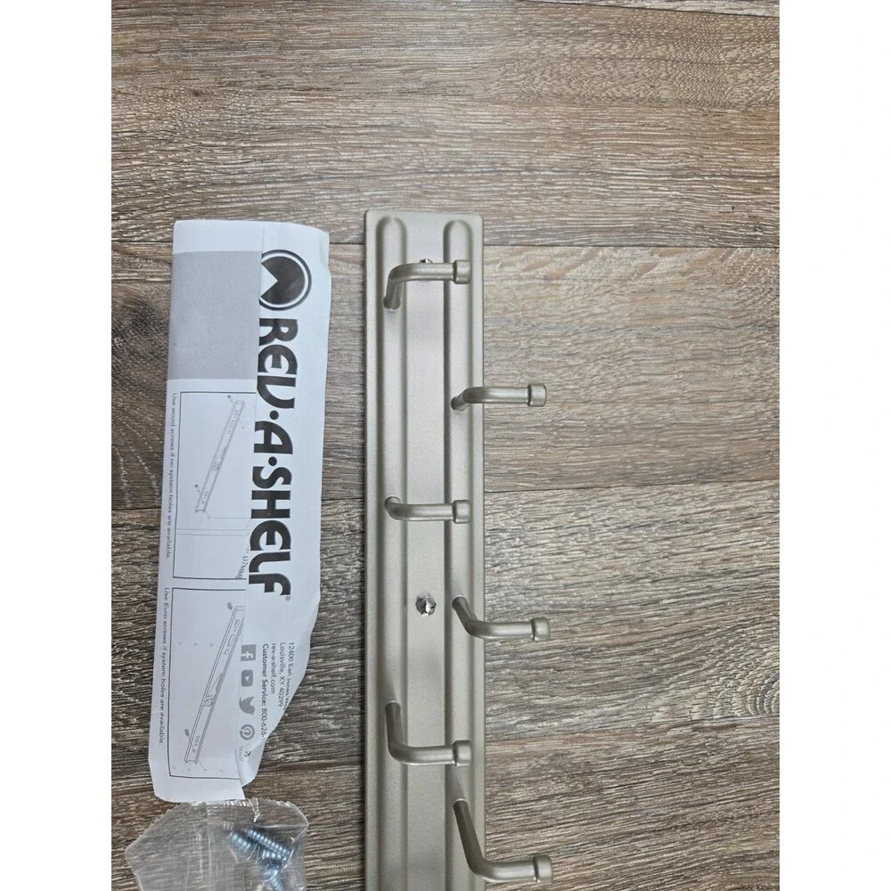 Rev-a-shelf 12” TIE ORGANIZER Rack Pull Out Sliding Rack Satin Nickel